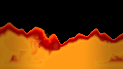 Fractal fire licking upward with warm oranges and deep reds