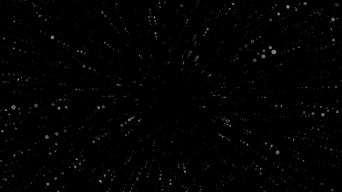 Classic hyperspace screensaver in monochrome